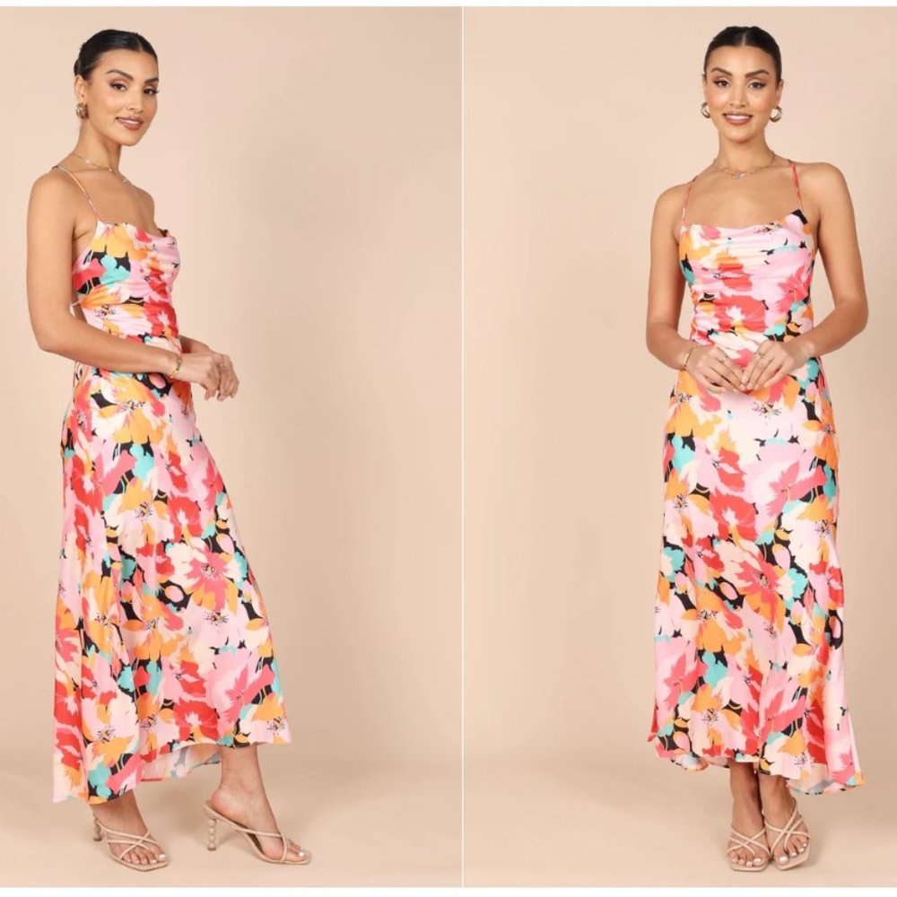 Petal & Pup Posse Midi Slip Dress - Pink Floral, XS